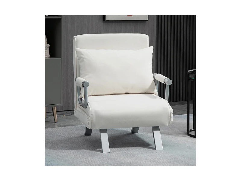 Fauteuil chauffeuse canapé-lit convertible 1 place déhoussable