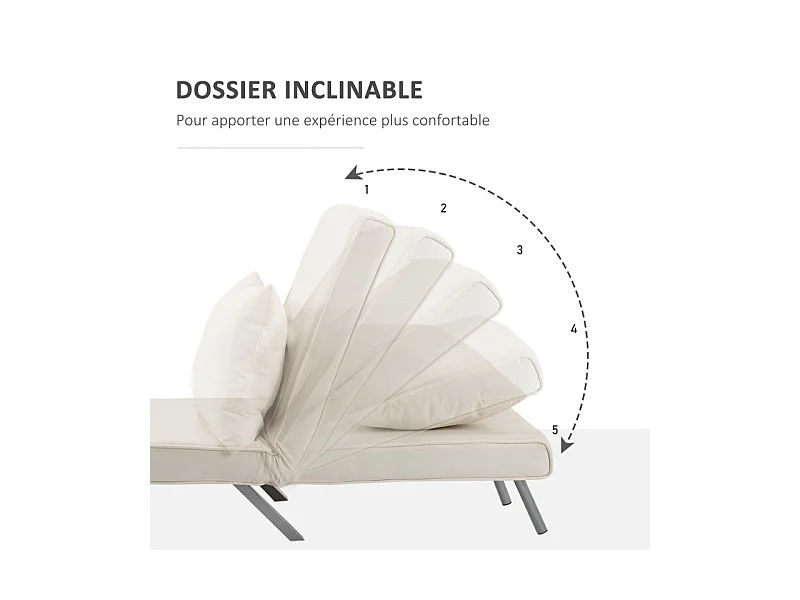 Fauteuil chauffeuse canapé-lit convertible 1 place déhoussable