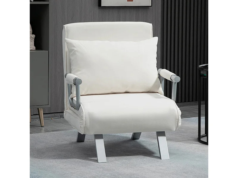 Fauteuil chauffeuse canapé-lit convertible 1 place déhoussable