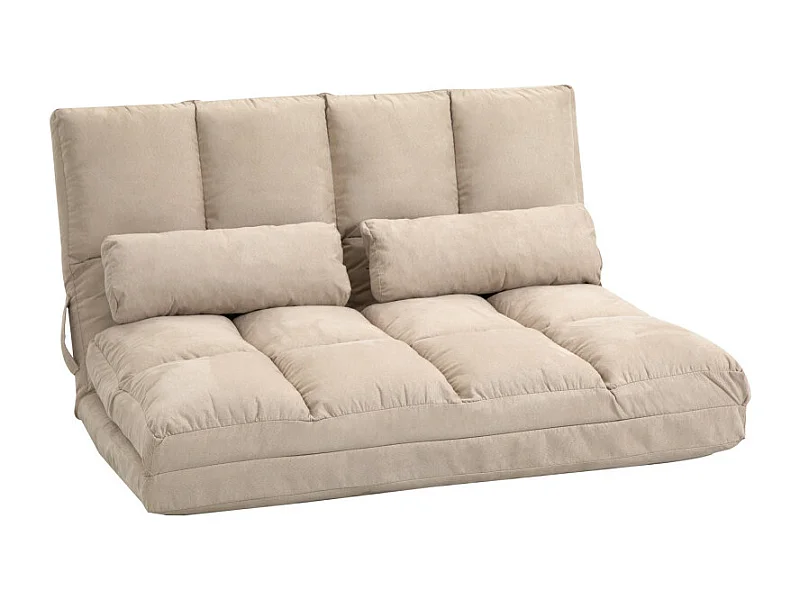 Chauffeuse dossier inclinable avec coussins SOIZIC beige