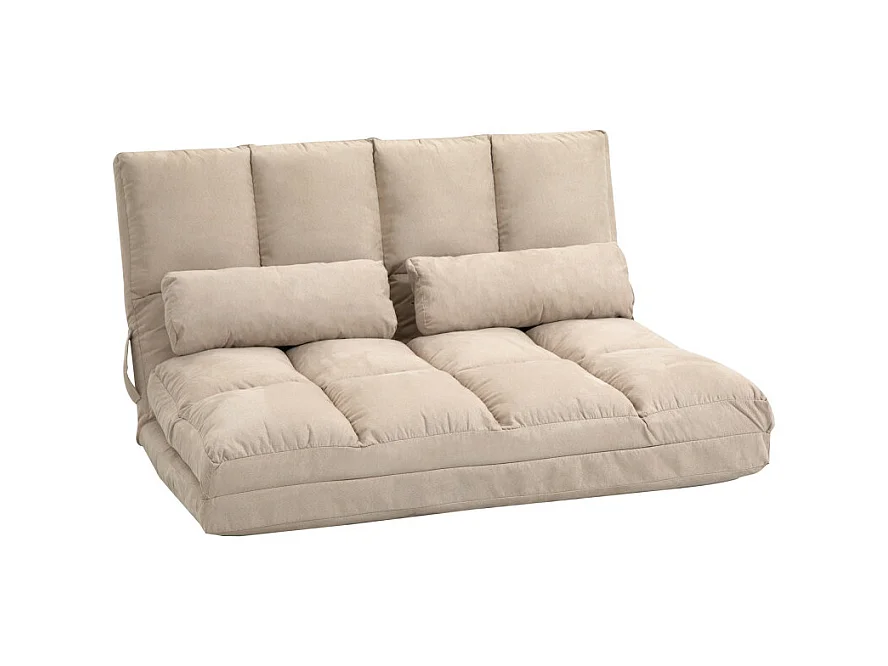 Chauffeuse dossier inclinable avec coussins SOIZIC beige