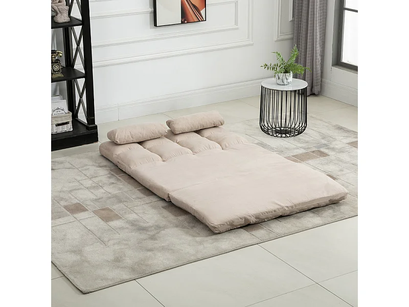 Chauffeuse dossier inclinable avec coussins SOIZIC beige