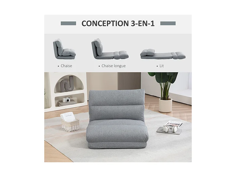 Fauteuil chauffeuse inclinable SIRENA gris