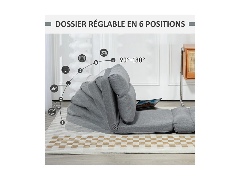 Fauteuil chauffeuse inclinable SIRENA gris