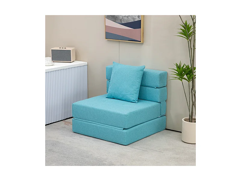 Fauteuil chauffeuse inclinable ELOISE bleu turquoise