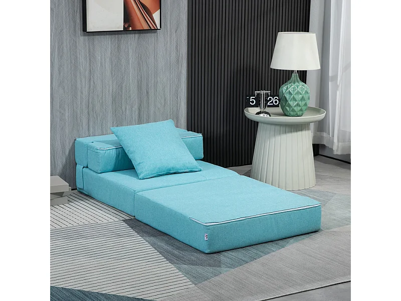 Fauteuil chauffeuse inclinable ELOISE bleu turquoise