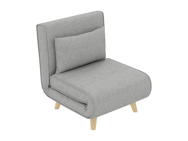 Fauteuil chauffeuse convertible style scandinave avec coussin tissu