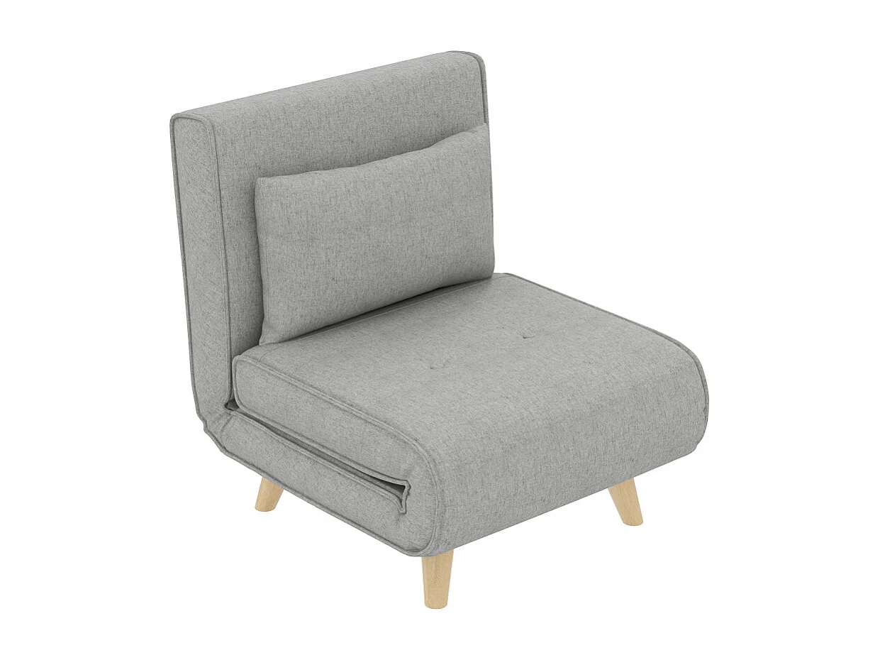 Fauteuil chauffeuse convertible style scandinave avec coussin tissu