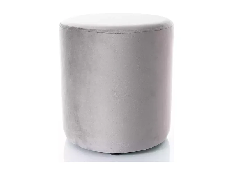 Pouf rond en velours 38 x 42 cm gris DELTA