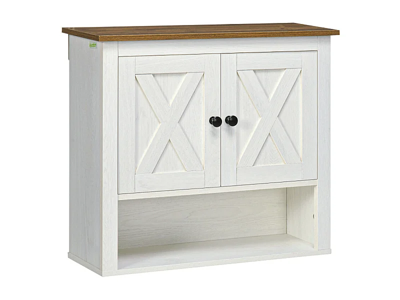 Armoire murale de salle de bains MIRAMAR marron et blanc