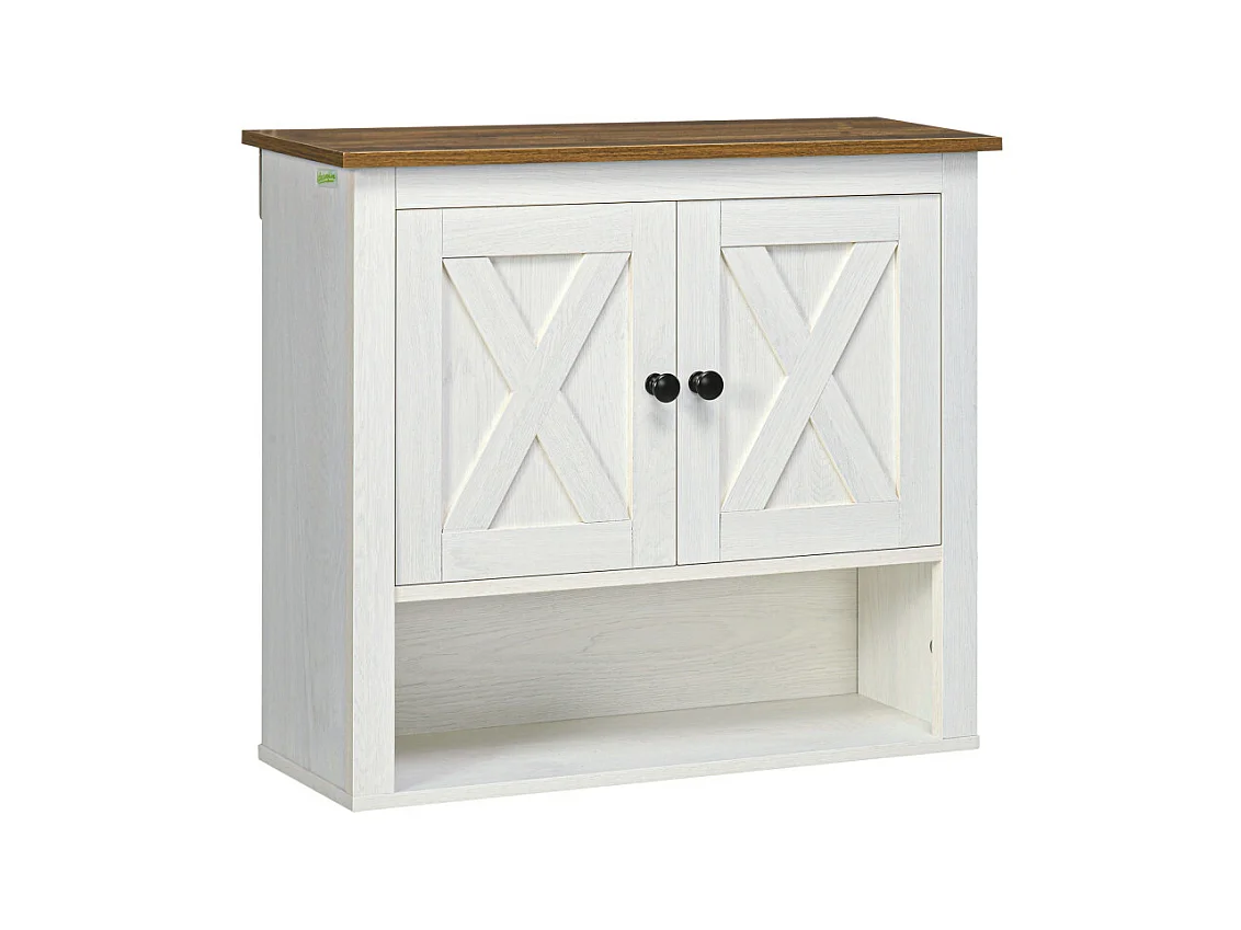 Armoire murale de salle de bains MIRAMAR marron et blanc