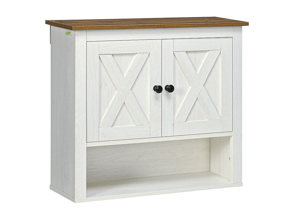 Armoire murale de salle de bains MIRAMAR marron et blanc