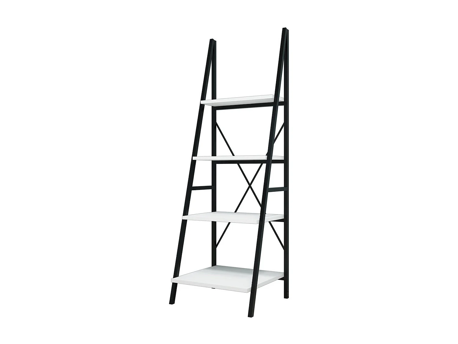 Librería – 50 cm x 150 cm x 44 cm – Blanco y Negro – Metal y tablero de partículas