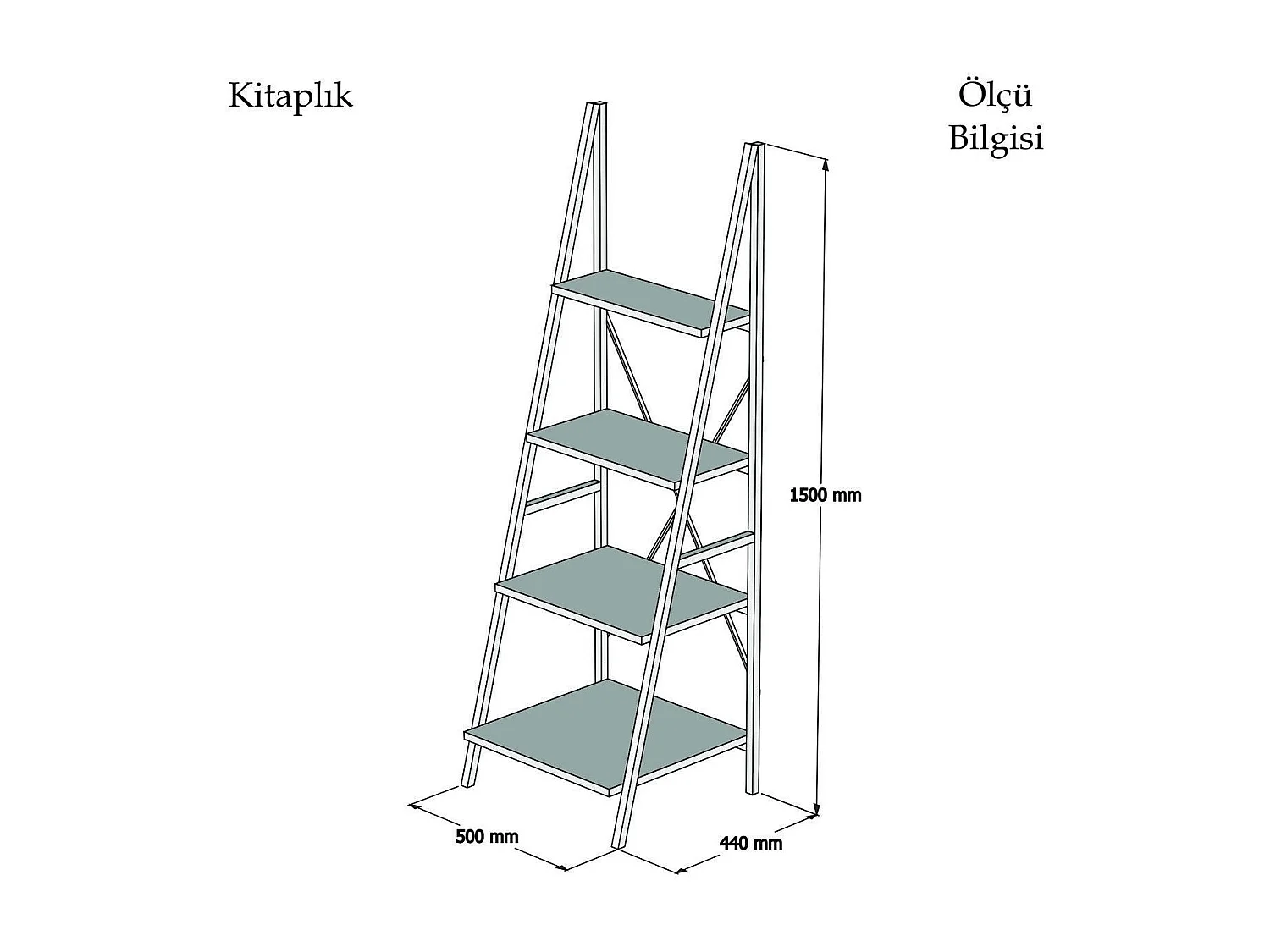 Estante de livros – 50 cm x 150 cm x 44 cm – Branco e Preto – Metal e painel de partículas