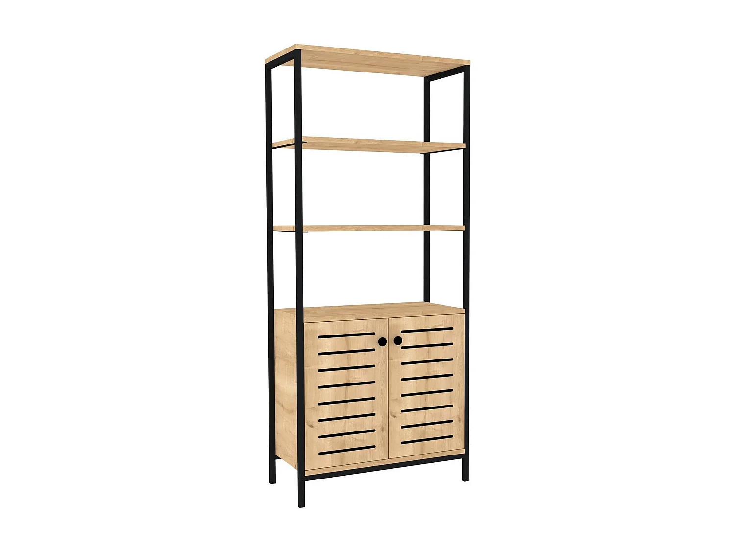 Estante de livros – 70cm x 162.2cm x 34cm – Preto e Safira – Metal e Aglomerado