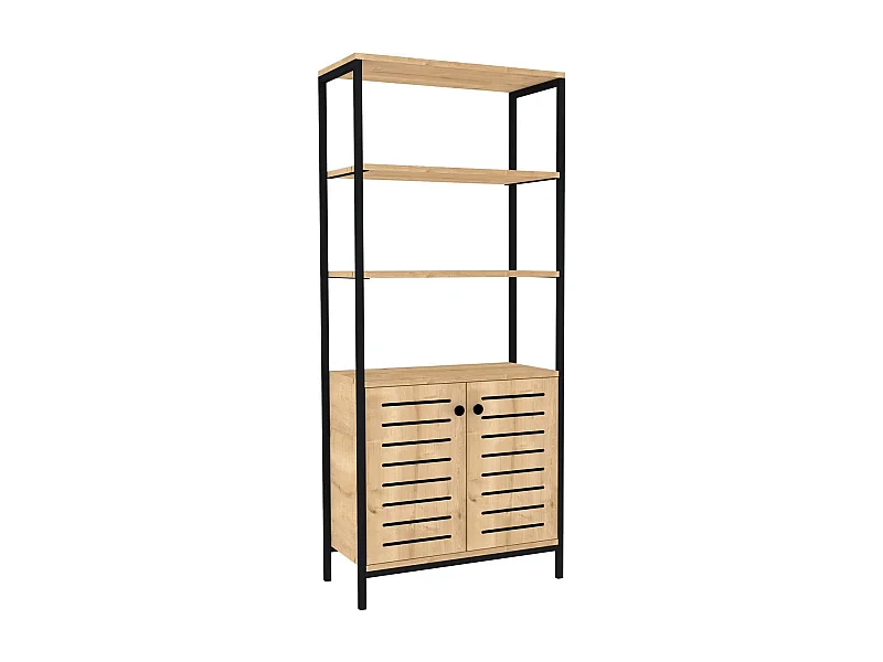 Estante de livros – 70cm x 162.2cm x 34cm – Preto e Safira – Metal e Aglomerado