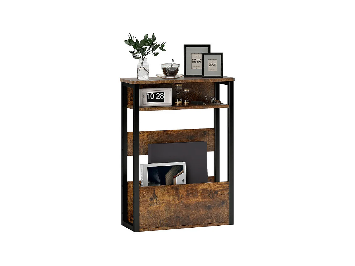 Table d’appoint bout de canapé CARRY effet bois vieilli