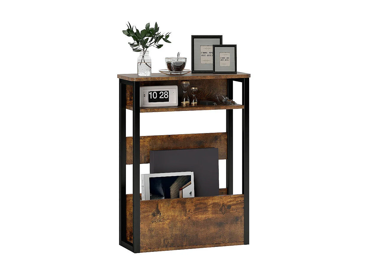 Table d’appoint bout de canapé CARRY effet bois vieilli