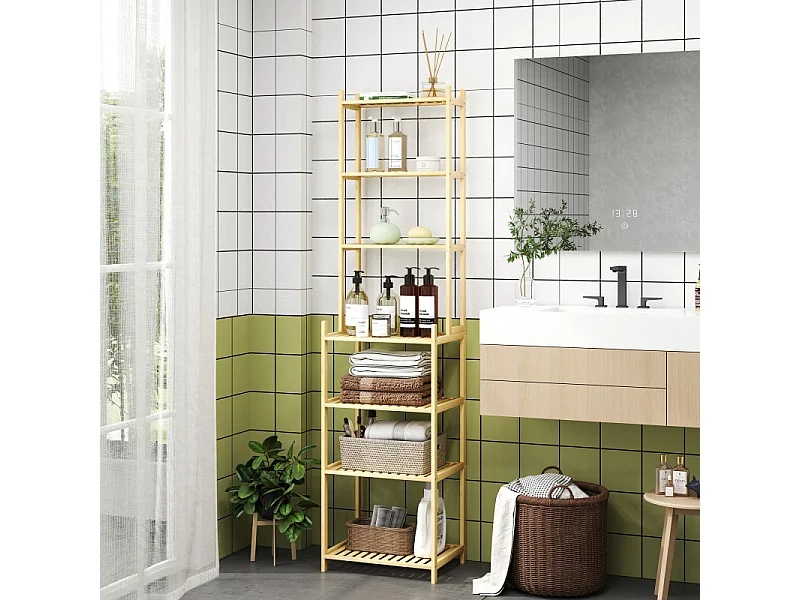Etagère salle de bain 7 niveaux ELIZA bambou