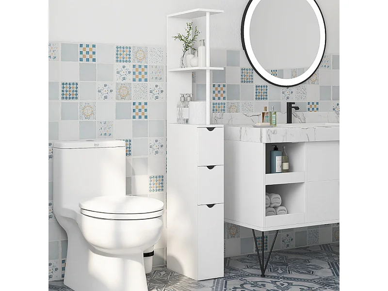 Meuble colonne salle de bain GOTTY blanc