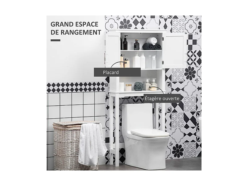 Meuble WC dessus de toilette PARDY blanc