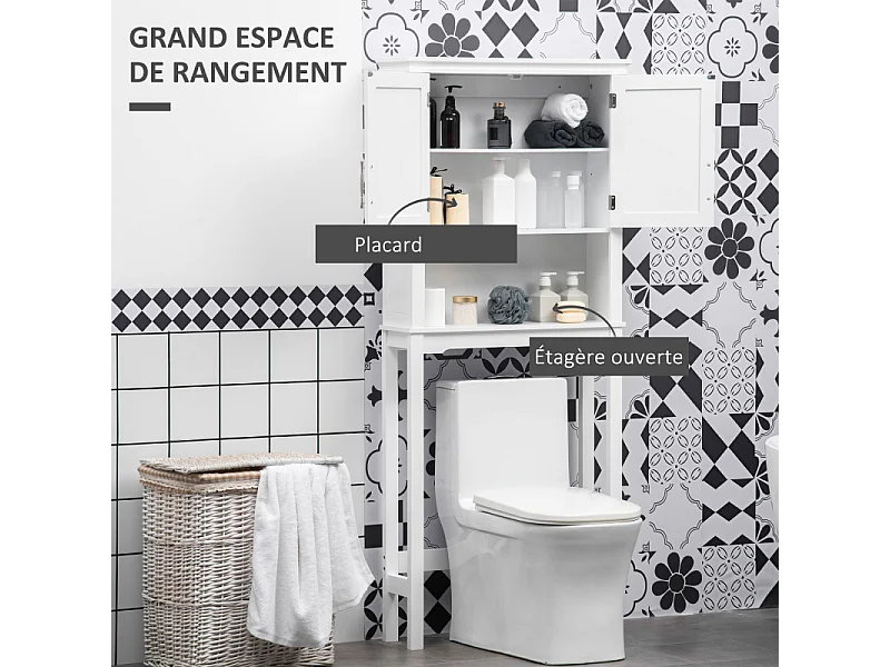 Meuble WC dessus de toilette PARDY blanc