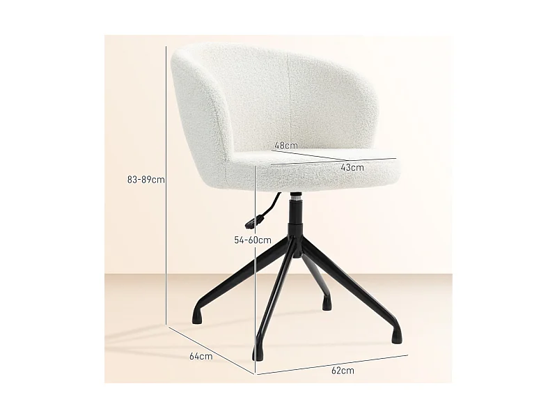 Chaise de bureau LANA blanc crème