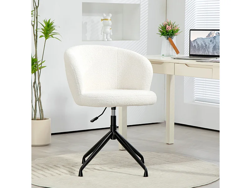 Chaise de bureau LANA blanc crème
