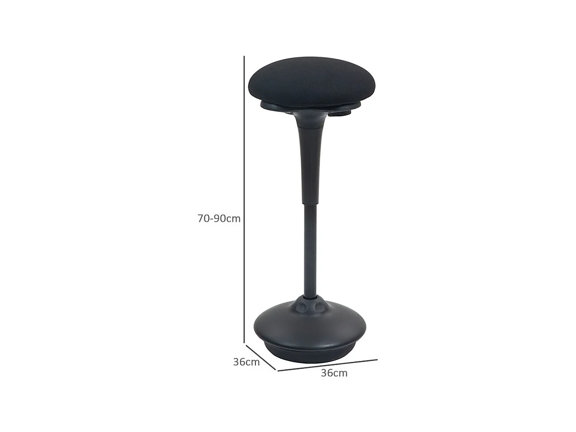 Tabouret oscillant ergonomique PLAYTON noir