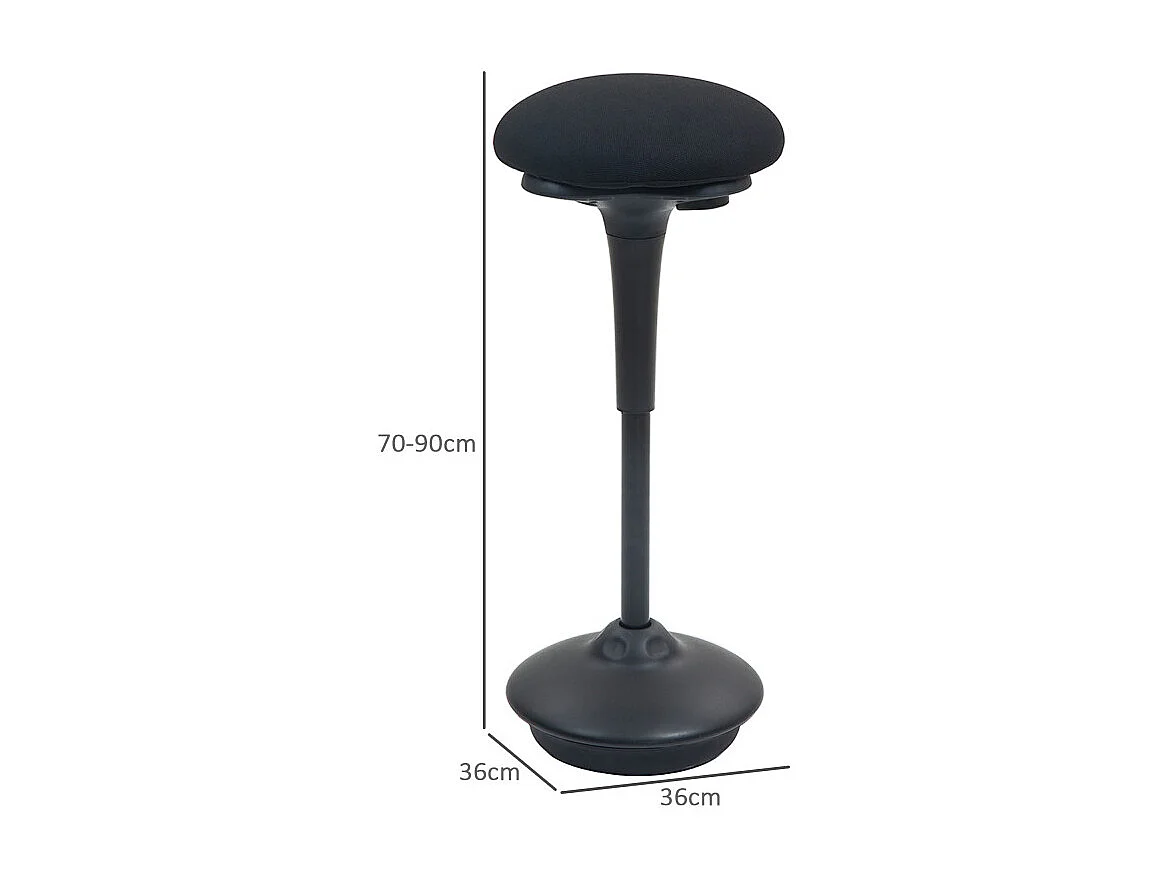 Tabouret oscillant ergonomique PLAYTON noir