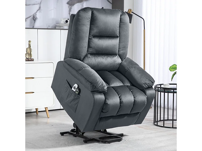 Fauteuil releveur massant chauffant KARMAN gris 