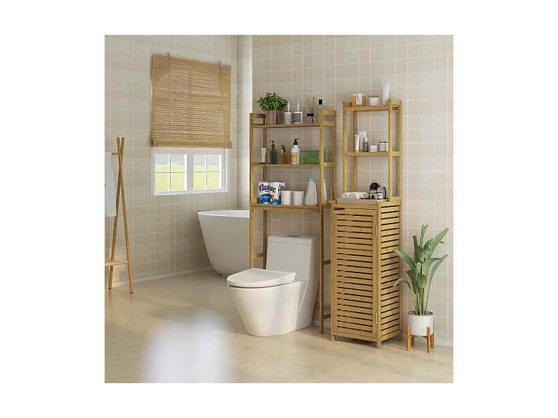 Meuble colonne salle de bains ANEGY bambou 