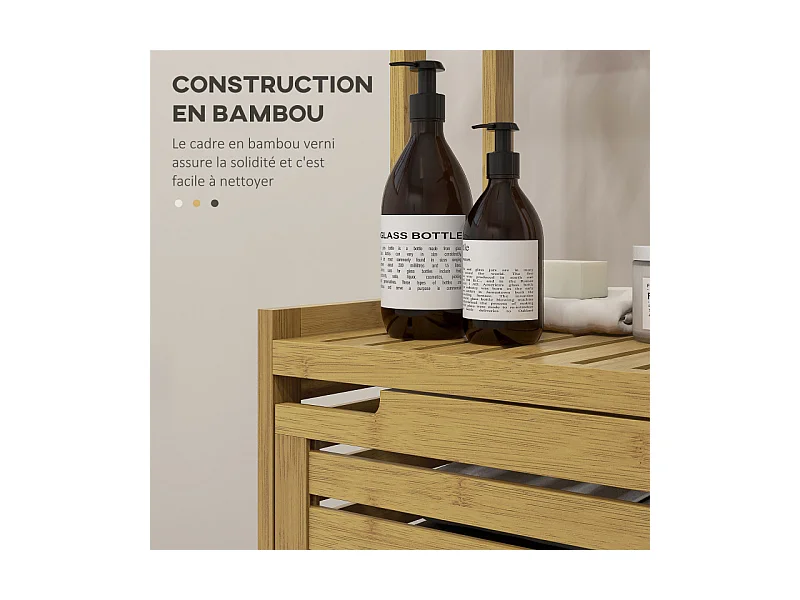 Meuble colonne salle de bains ANEGY bambou 