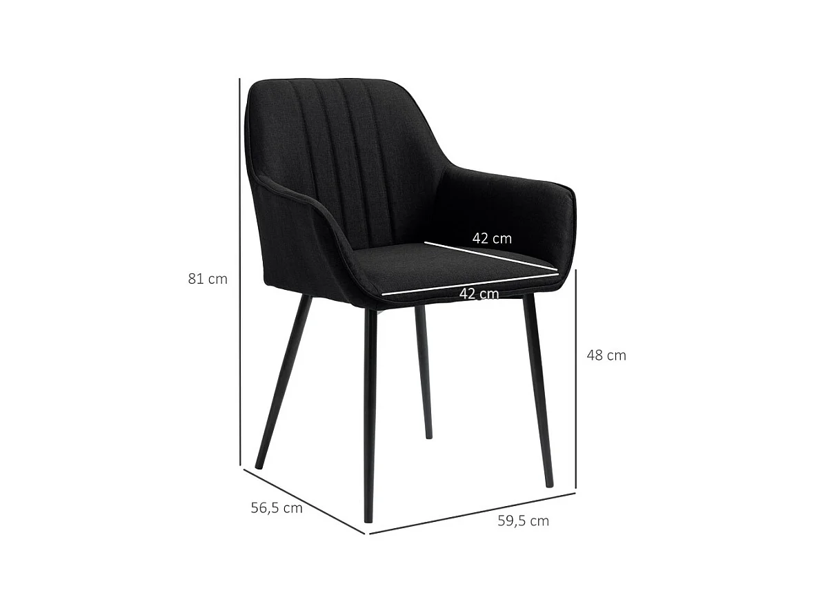 Lot de 2 chaises design EBONY noires