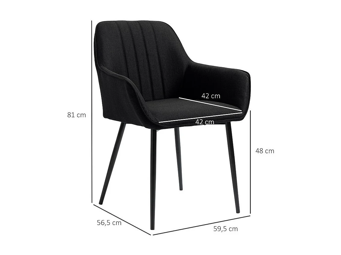 Lot de 2 chaises design EBONY noires