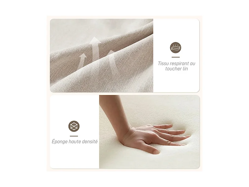 Fauteuil lounge style nordique bois naturel tissu beige