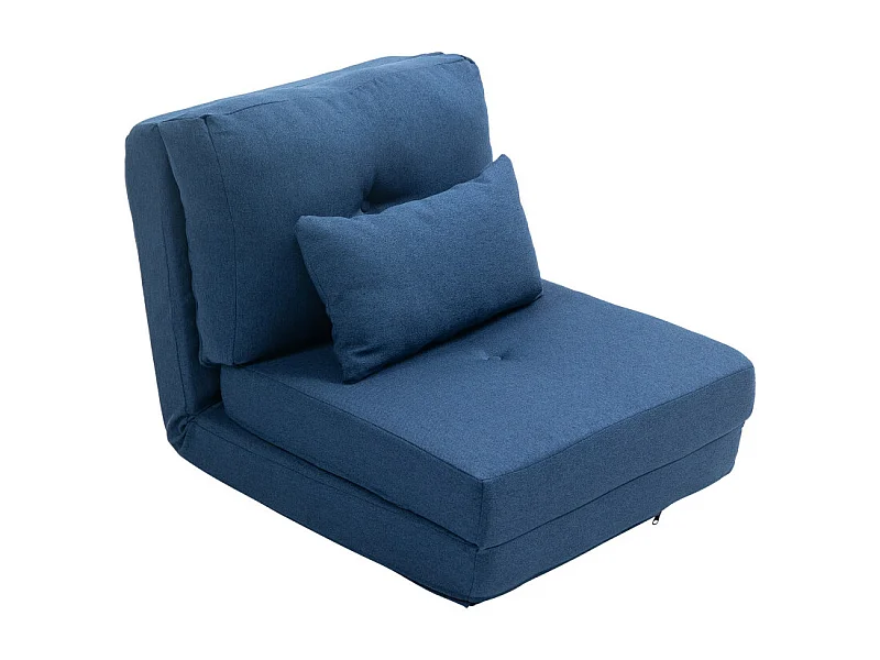 Chauffeuse dossier inclinable avec coussin ALBINA bleu foncé