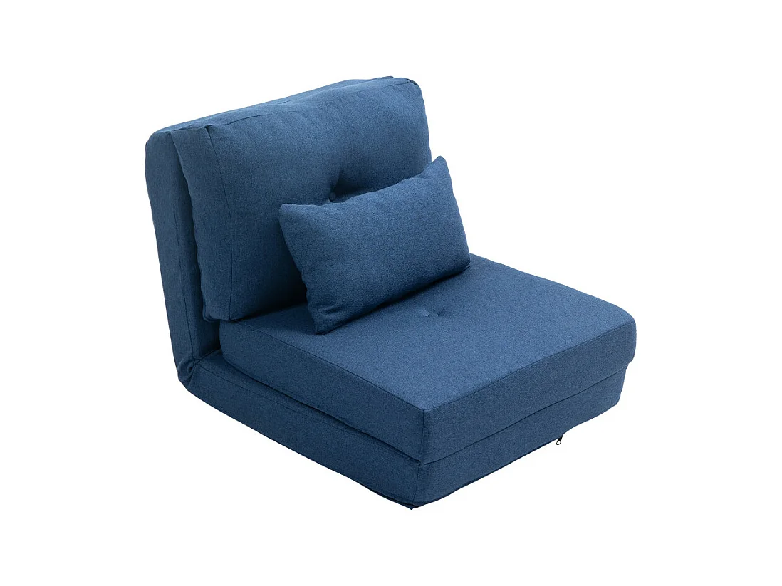 Chauffeuse dossier inclinable avec coussin ALBINA bleu foncé