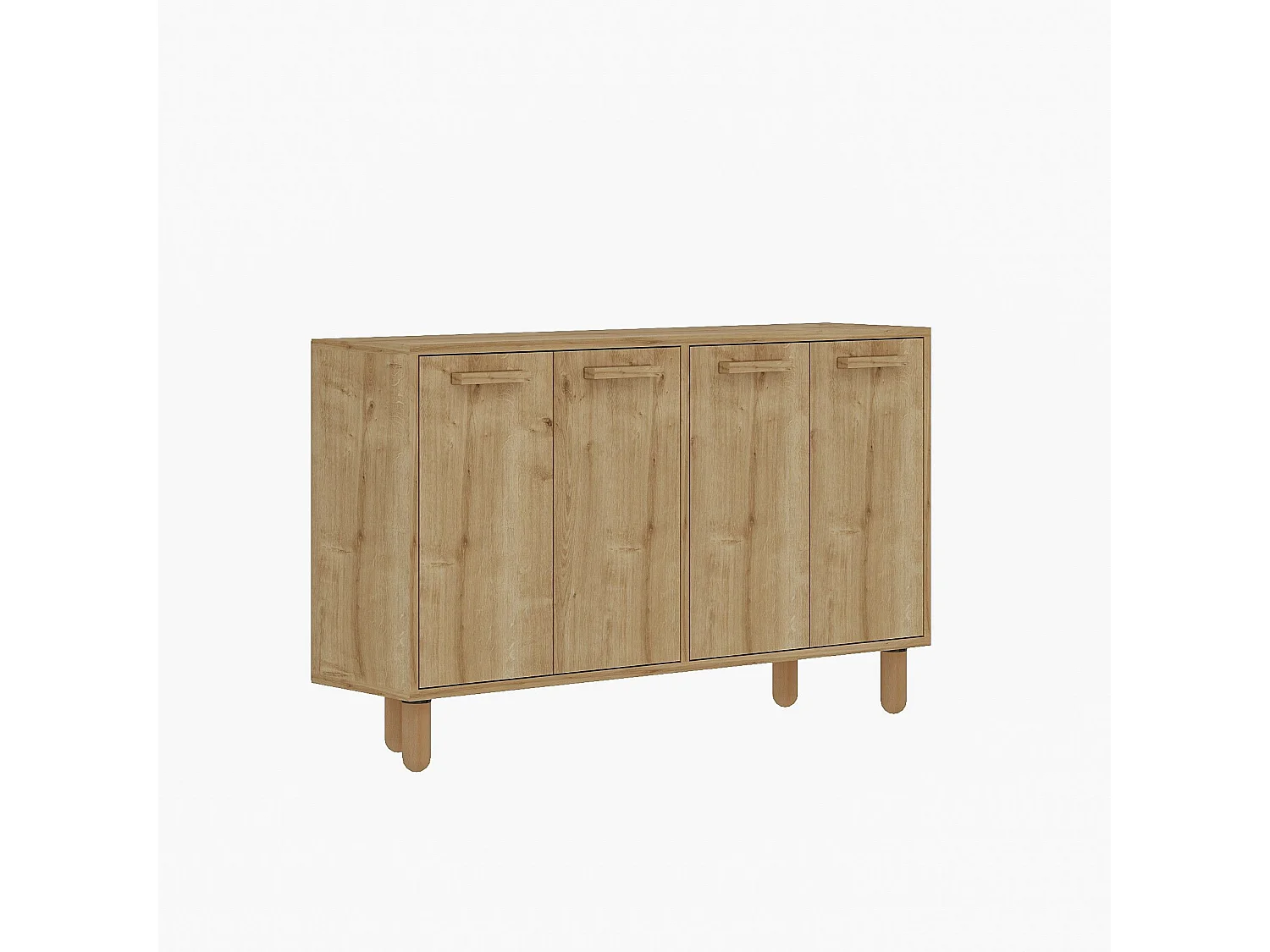 Aparador de madeira – 120 cm x 73.6 cm x 29.6 cm – Carvalho safira – Painel de partículas revestido a melamina