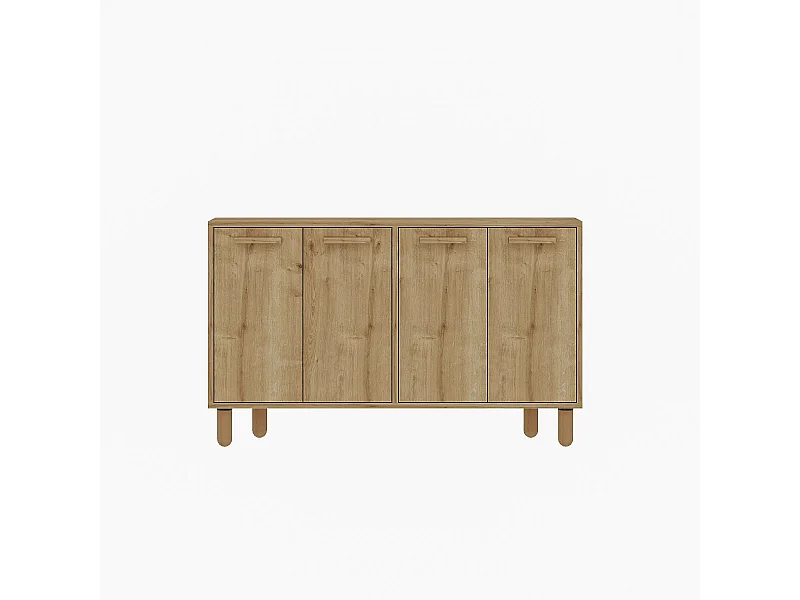 Aparador de madeira – 120 cm x 73.6 cm x 29.6 cm – Carvalho safira – Painel de partículas revestido a melamina