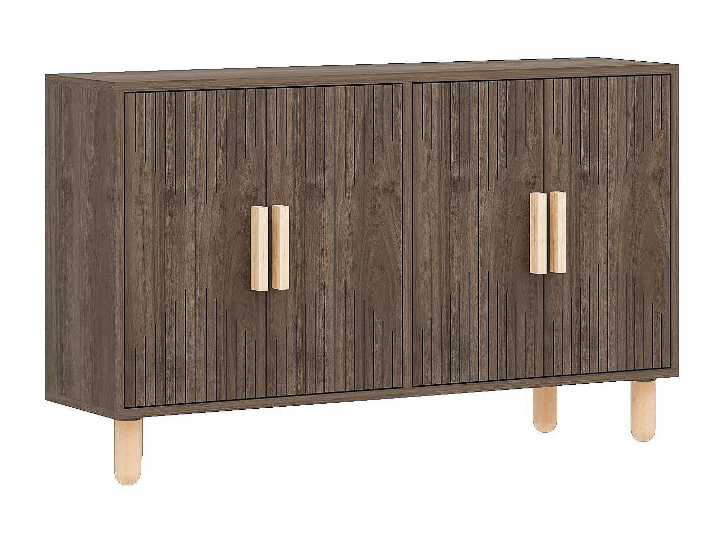 Aparador – 120 cm x 73,6 cm x 29,6 cm – Nogal – Tablero de partículas recubierto de melamina