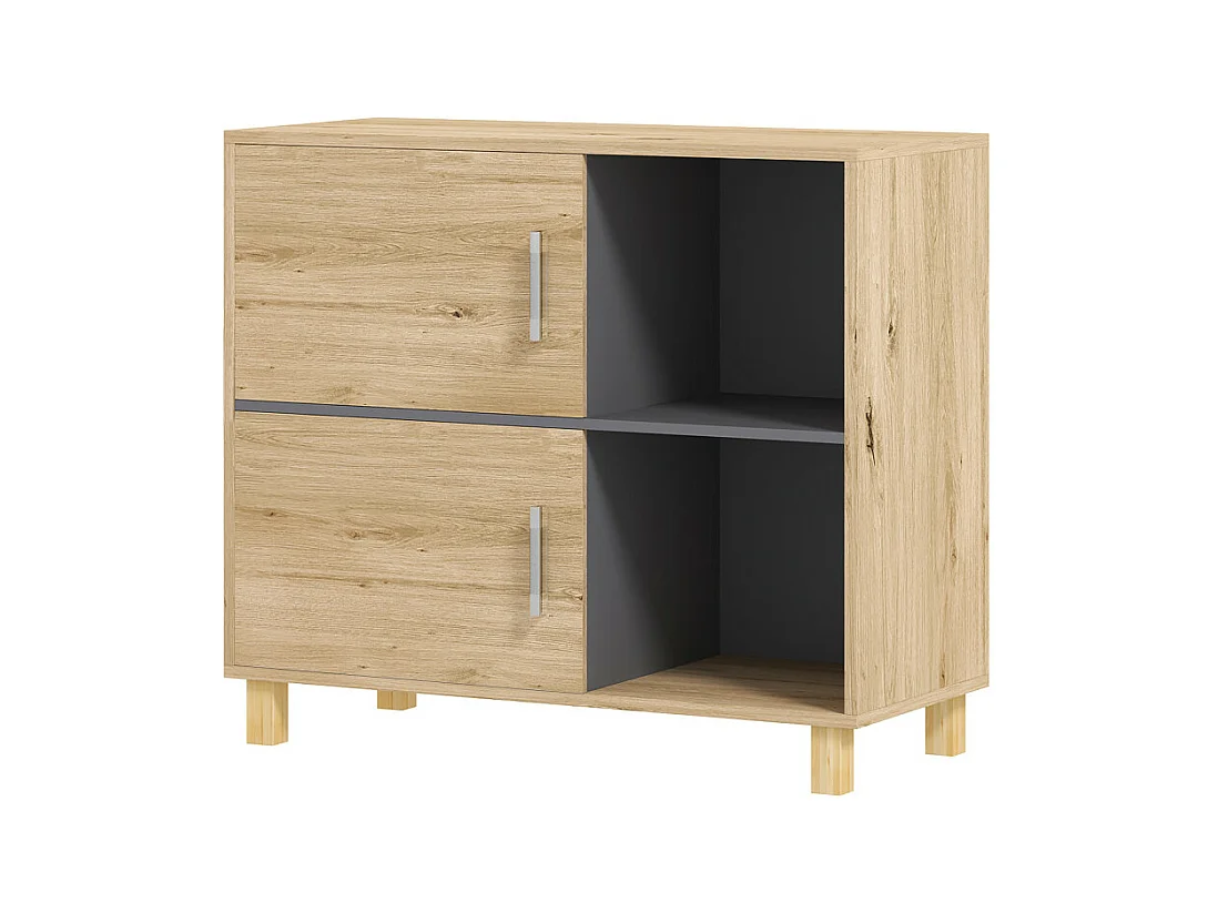 Meuble bas salle de bain CUNJO aspect bois naturel 