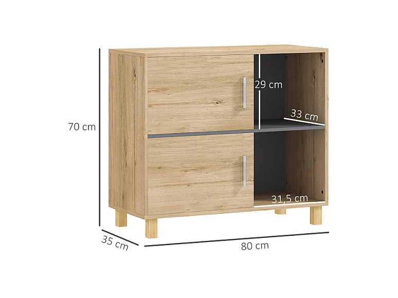Meuble bas salle de bain CUNJO aspect bois naturel 