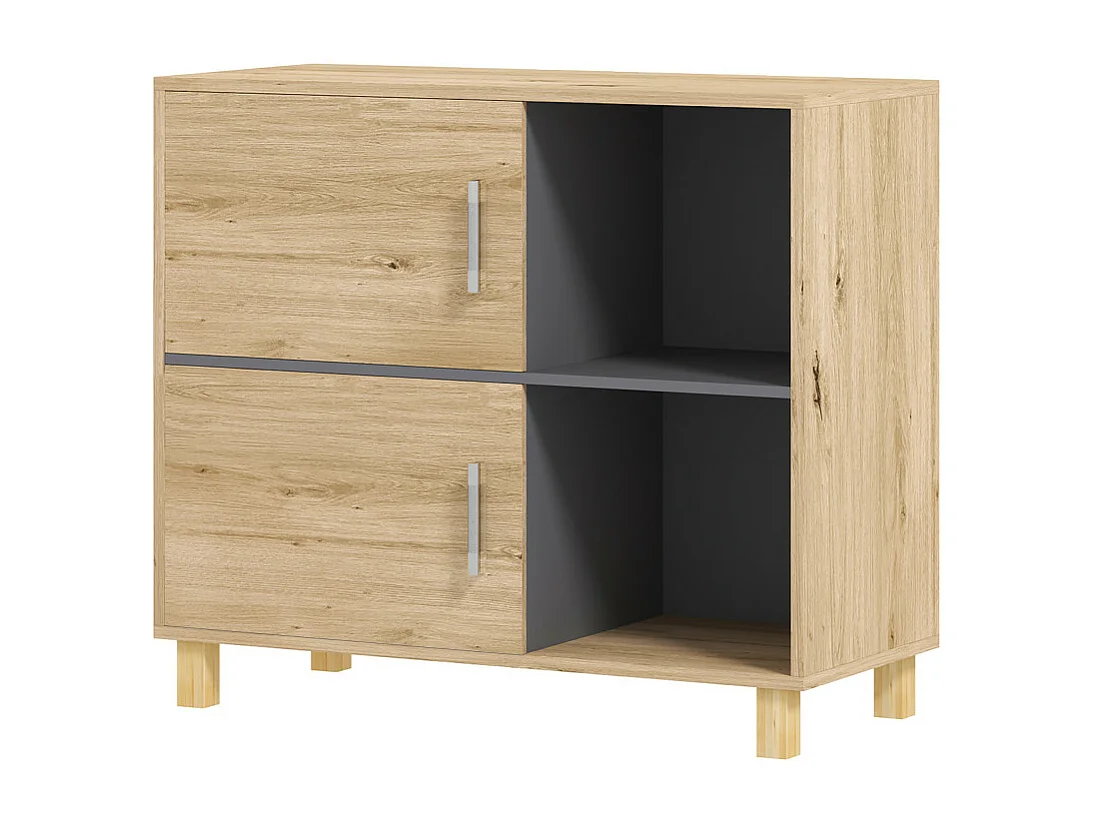 Meuble bas salle de bain CUNJO aspect bois naturel 