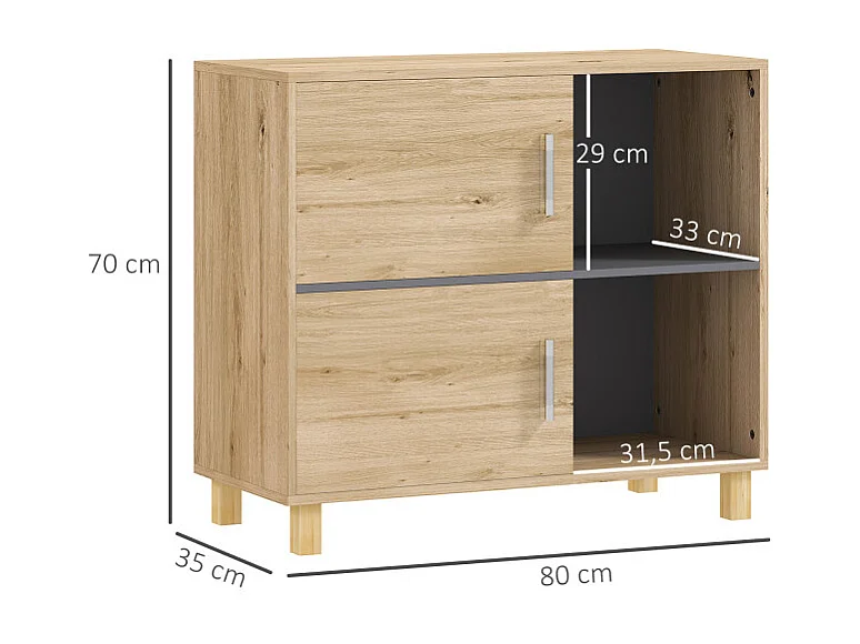 Meuble bas salle de bain CUNJO aspect bois naturel 