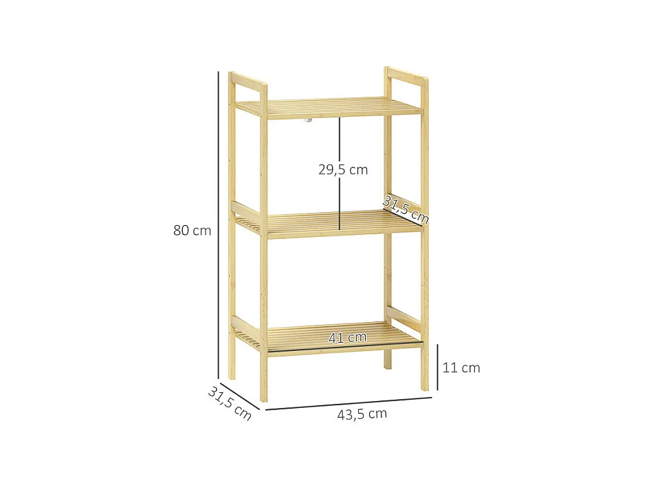 Etagères salle de bains de bains BELAMY bambou 
