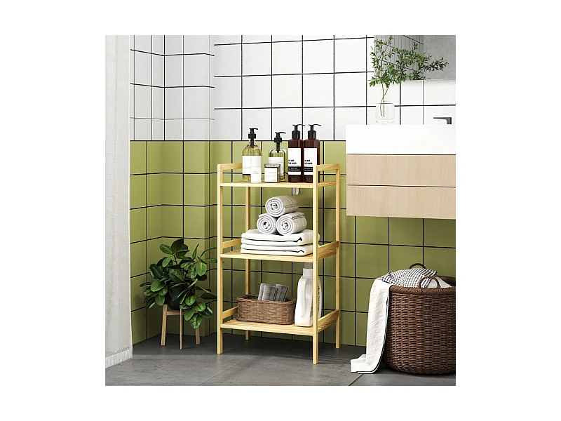 Etagères salle de bains de bains BELAMY bambou 