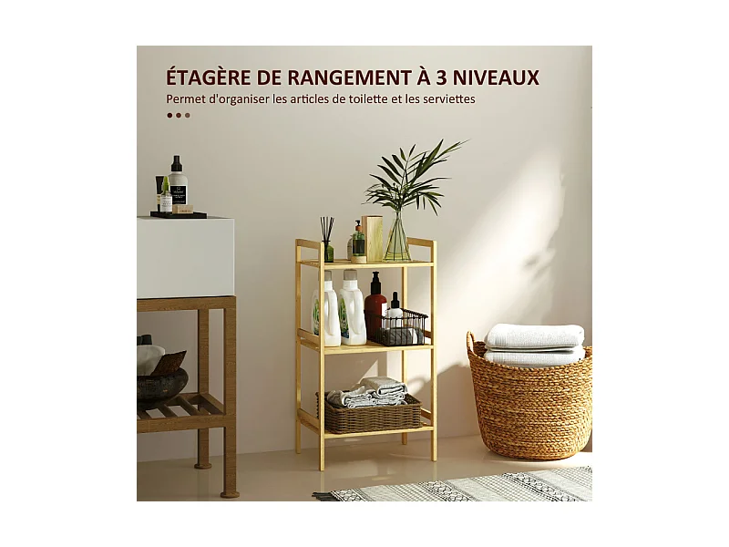 Etagères salle de bains de bains BELAMY bambou 