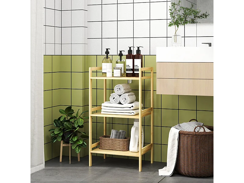 Etagères salle de bains de bains BELAMY bambou 