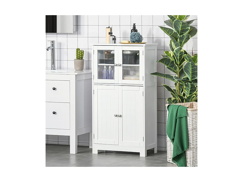 Armoire haute de salle de bains NAMAK blanc